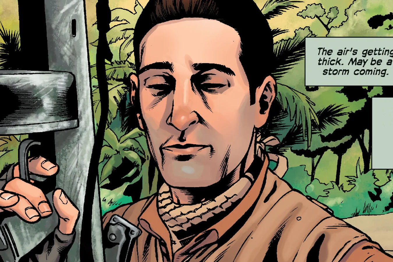 Royce in the jungle on the hunt for Travis and the fleeing mercenaries in Predators: A Predatory Life