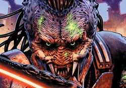 Dek Predator from the cover of the Predator: Badlands prequel comic