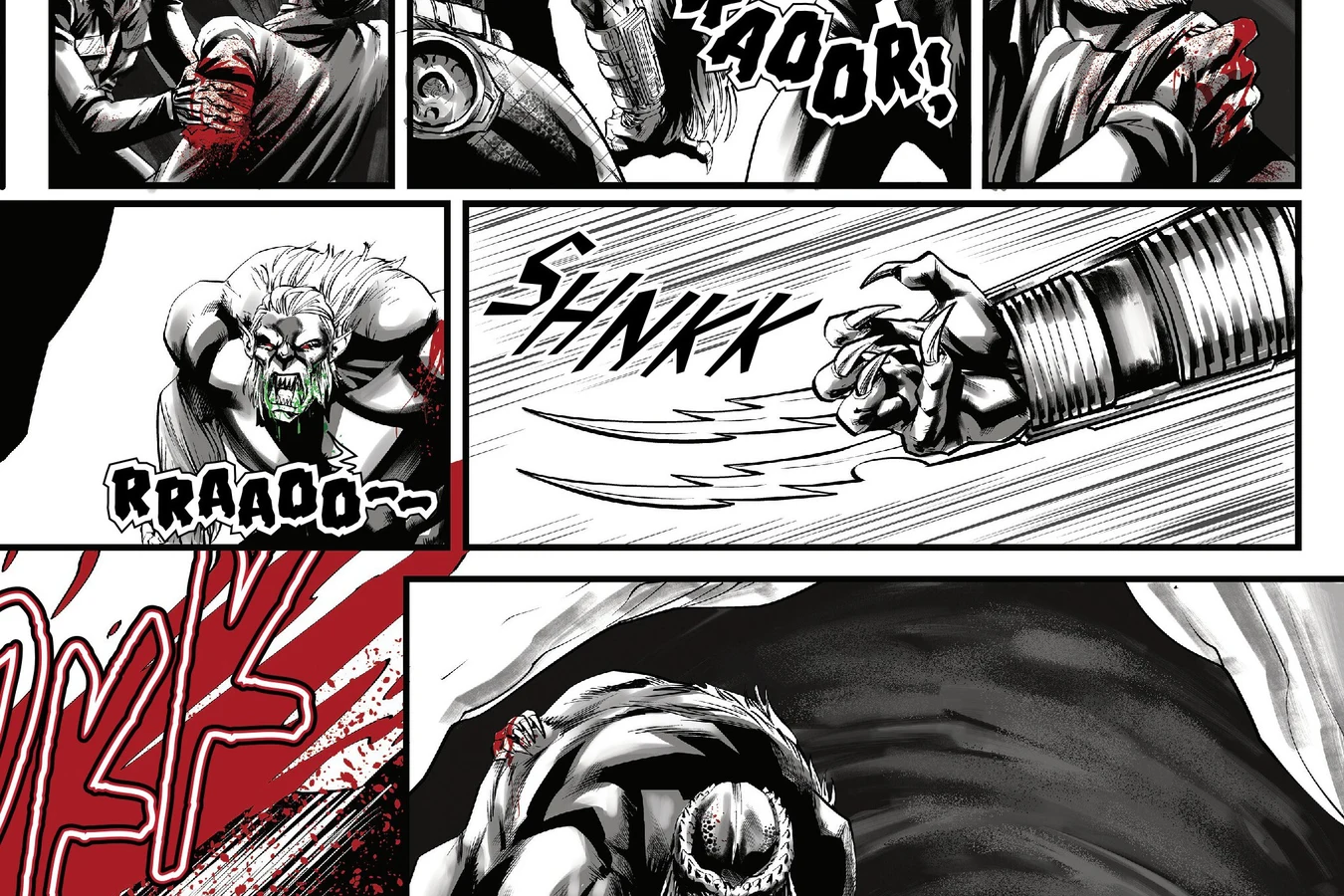 The Predator extending its wristblades during the fight with the yeti in Predator: Black, White & Blood #2