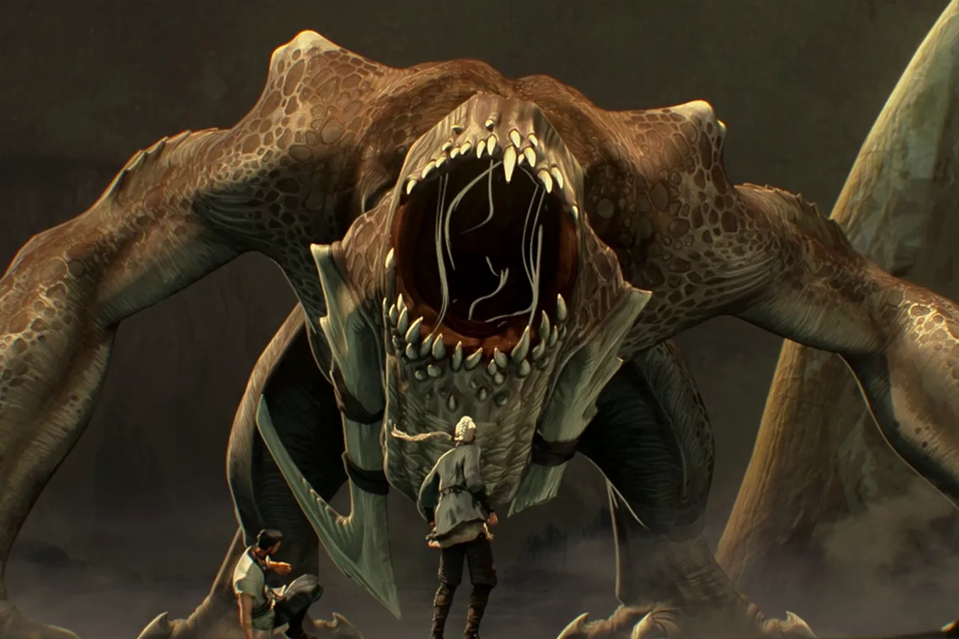 The Grendel King forcing human warriors to fight in his Yautja Prime arena