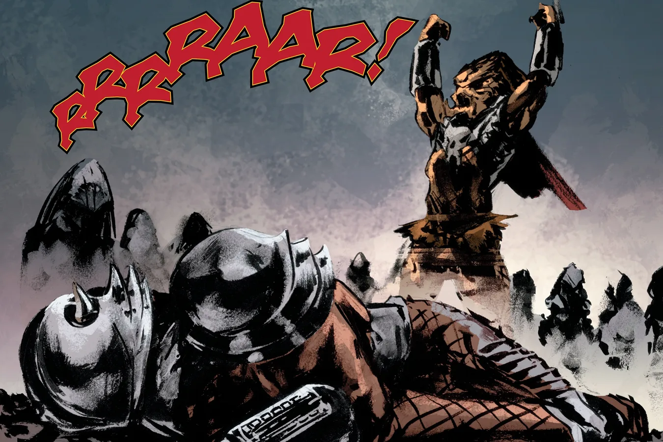 Ahab Predator dueling Hornhead for control of the Tartarus Clan in Life and Death