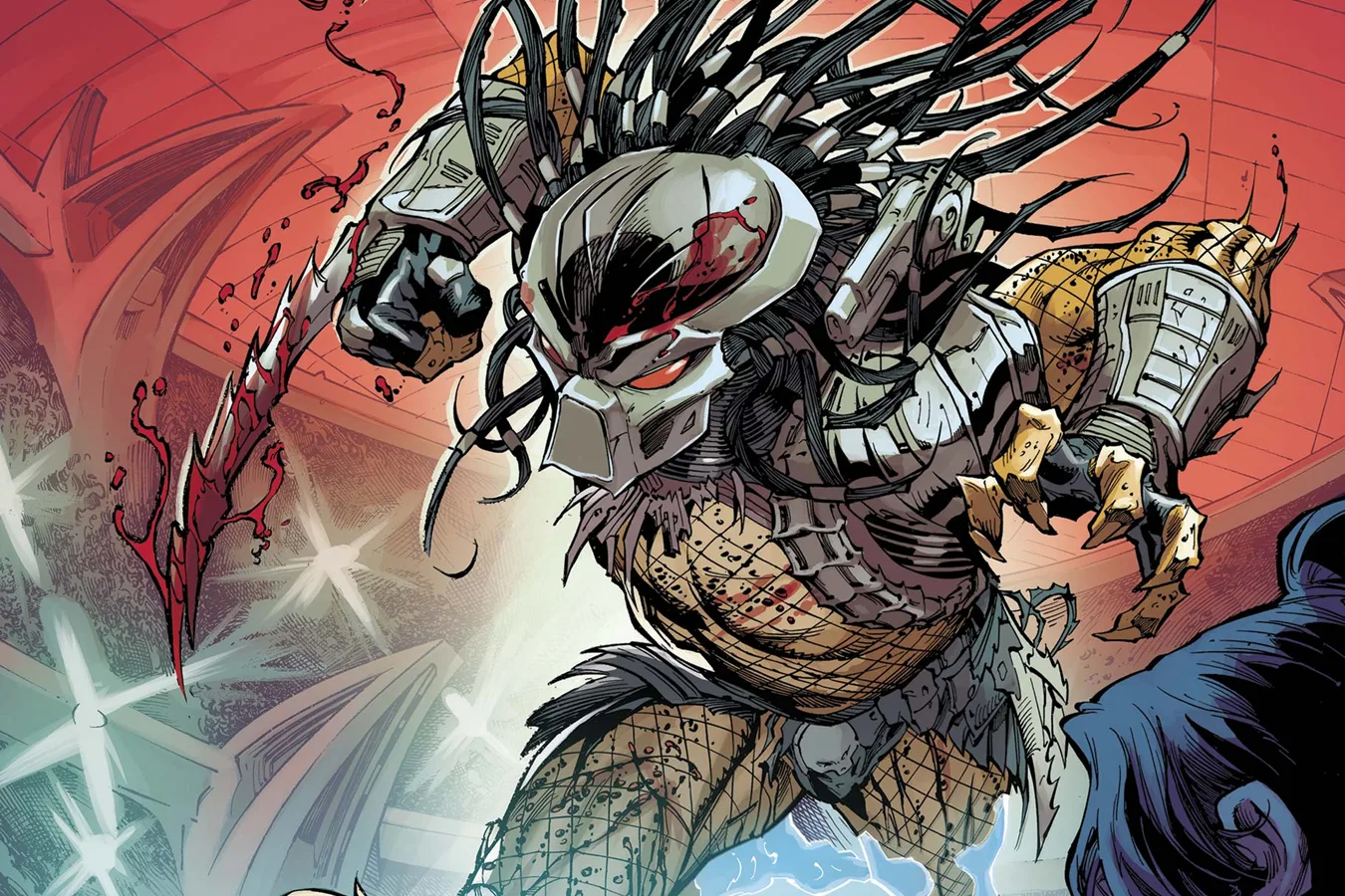 A Yautja hunter entering the Garden underground tournament