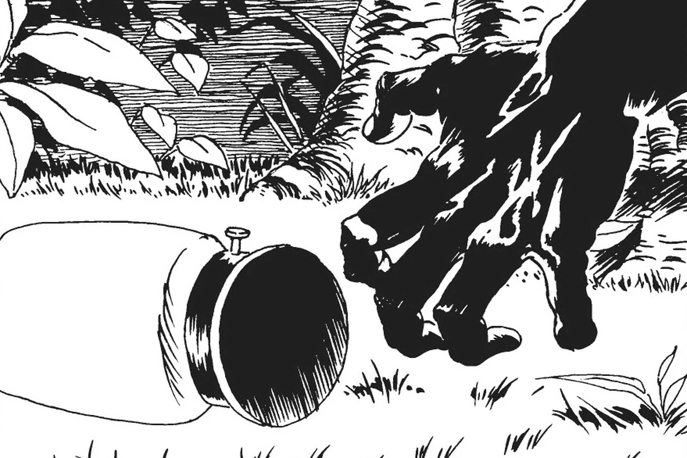A hand reaching out of the darkness toward the lead guard's fallen lantern and rifle in Predator: God's Truth
