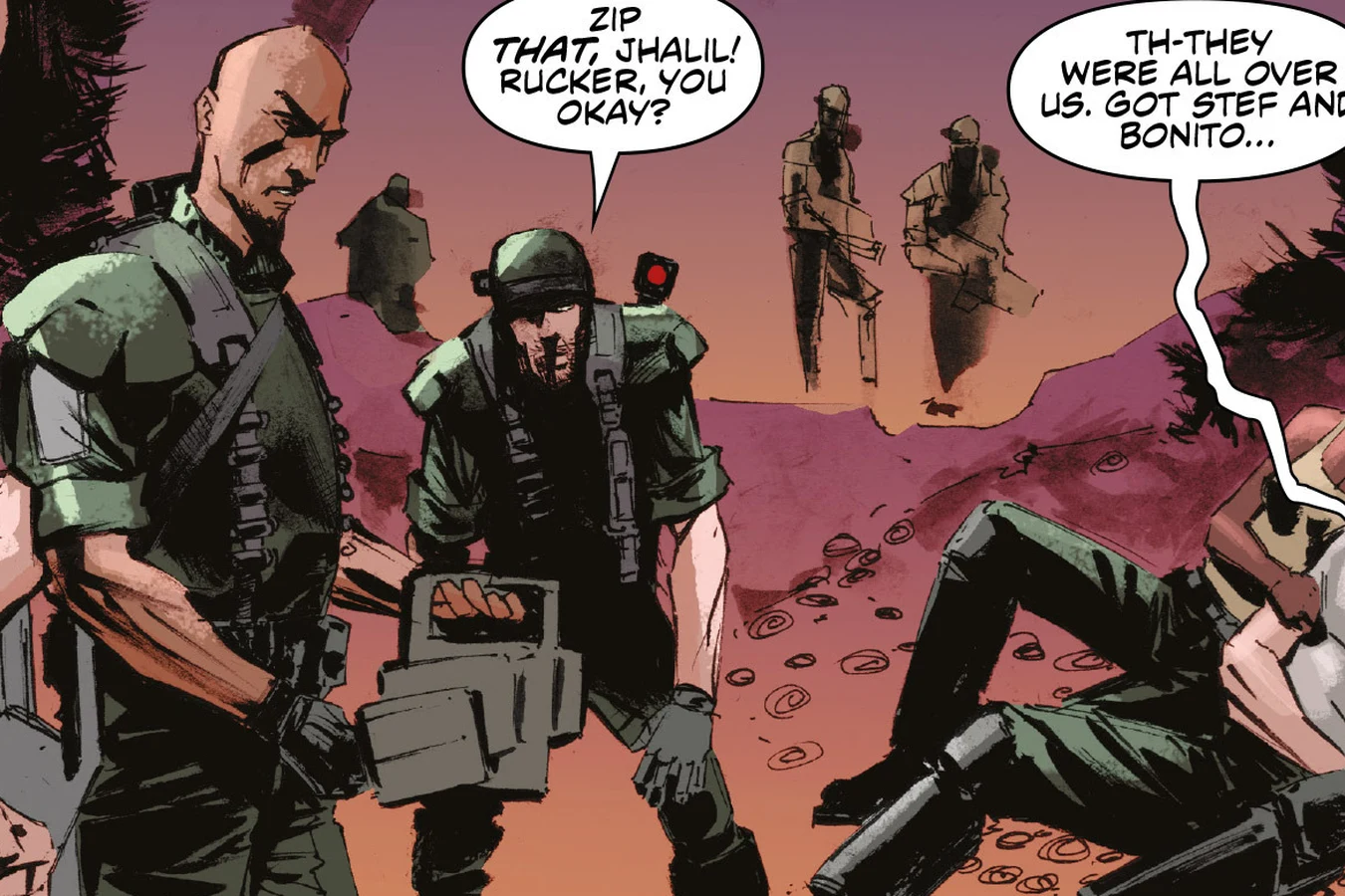 Colonial Marines after driving the Predators back into the Tartarus rainforest