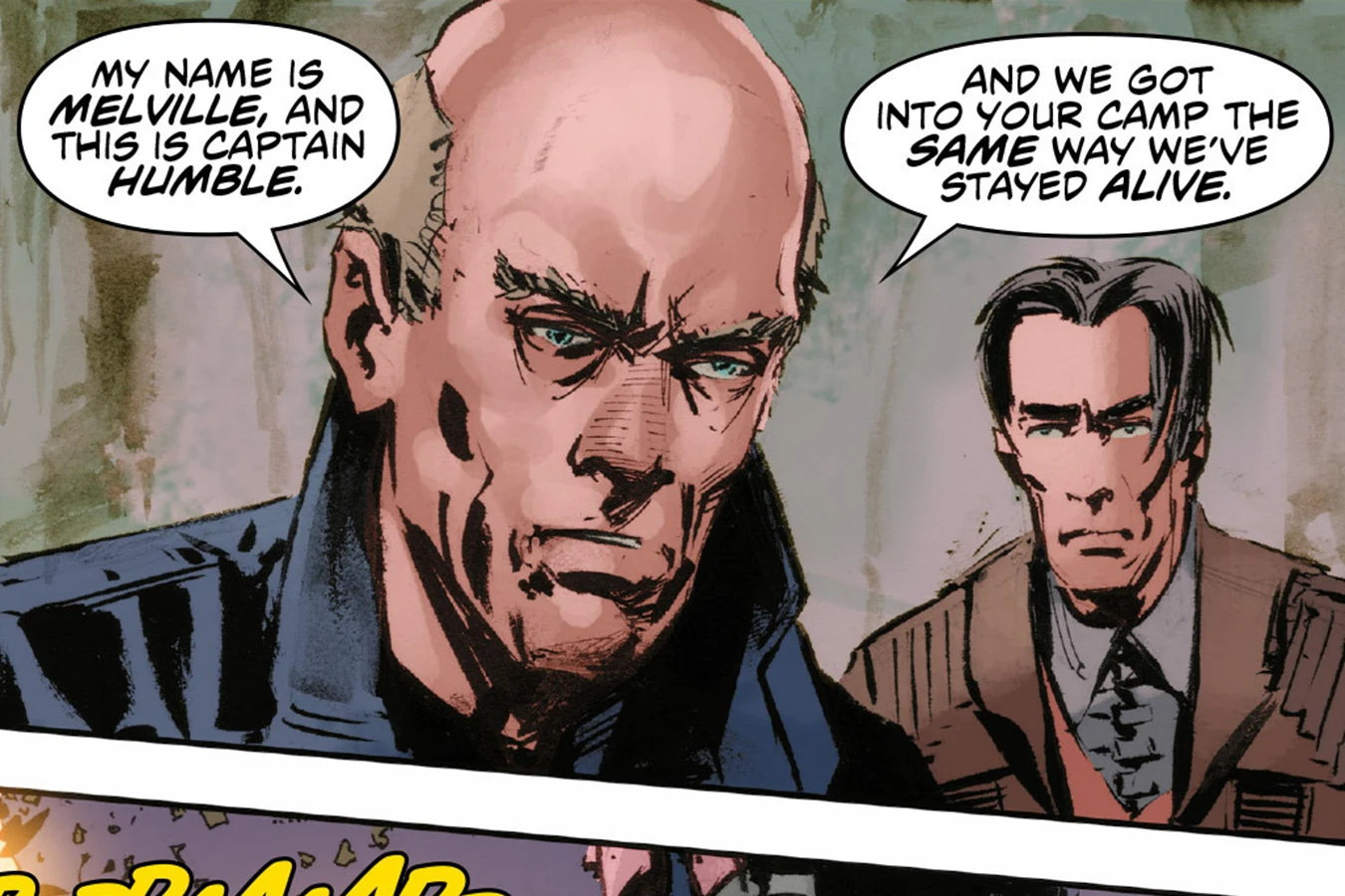 Seegson survivors Melville and Captain Humble meeting Colonial Marines on Tartarus
