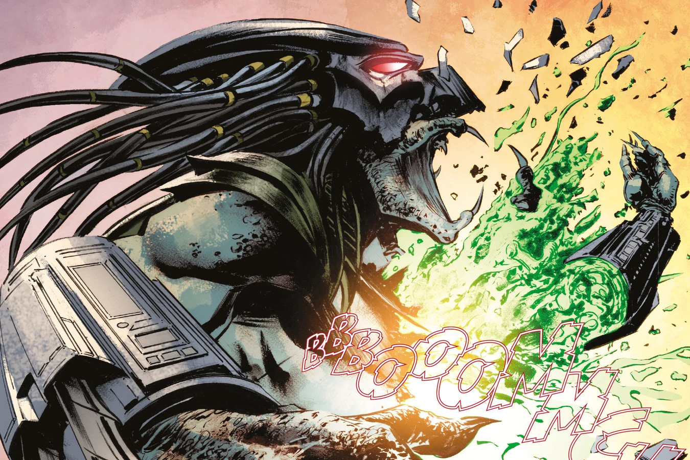 A Predator arm exploding during Rucker's fight on Tartarus