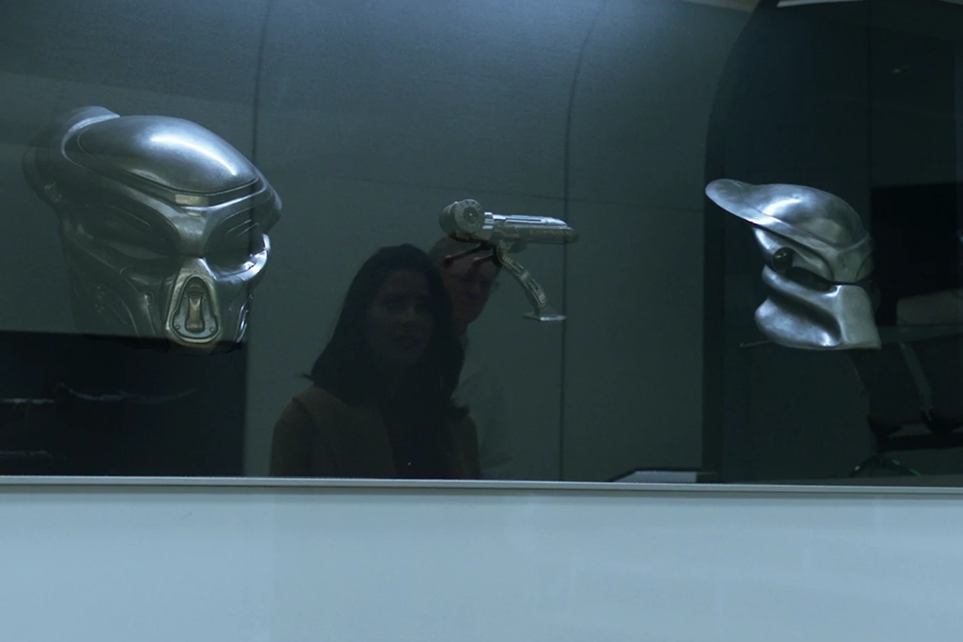The Hunters and Hunted Predator mask behind glass at Stargazer
