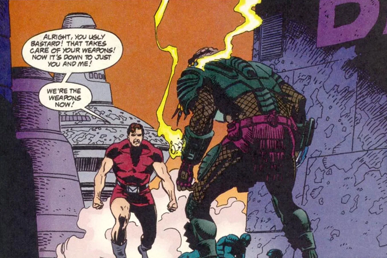 Magnus Robot Fighter fighting a Predator in Predator vs. Magnus Robot Fighter