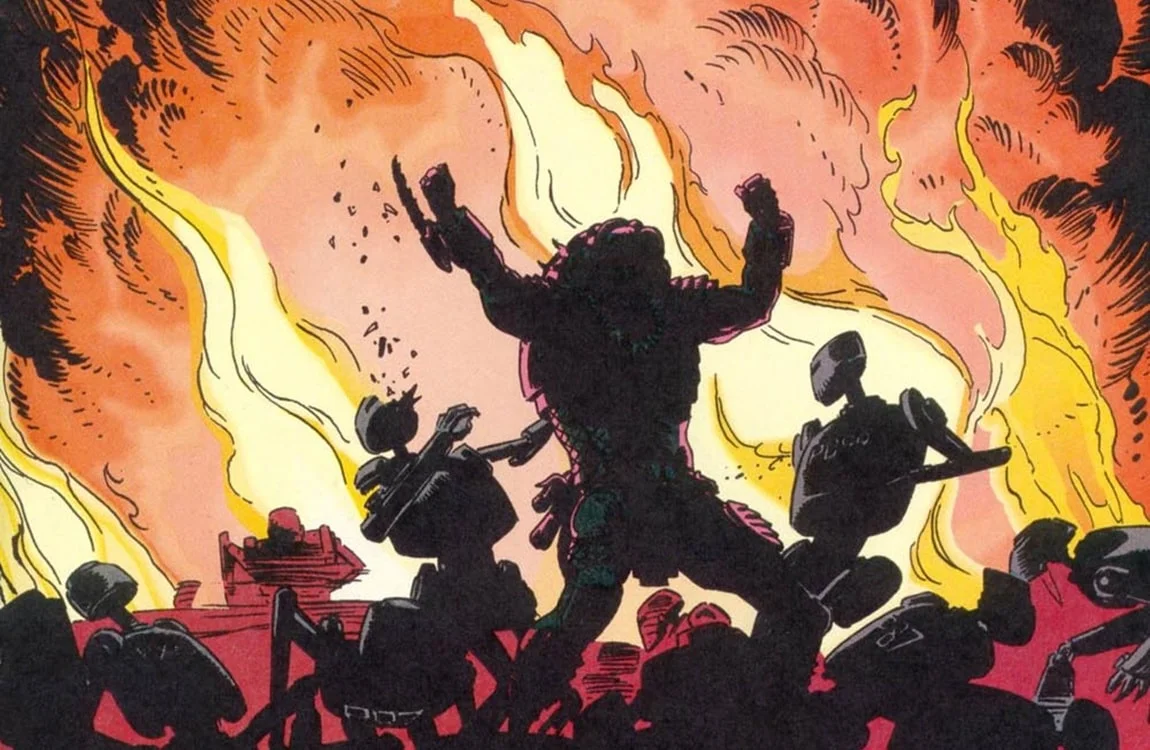 A Predator fights robots in Predator vs. Magnus Robot Fighter