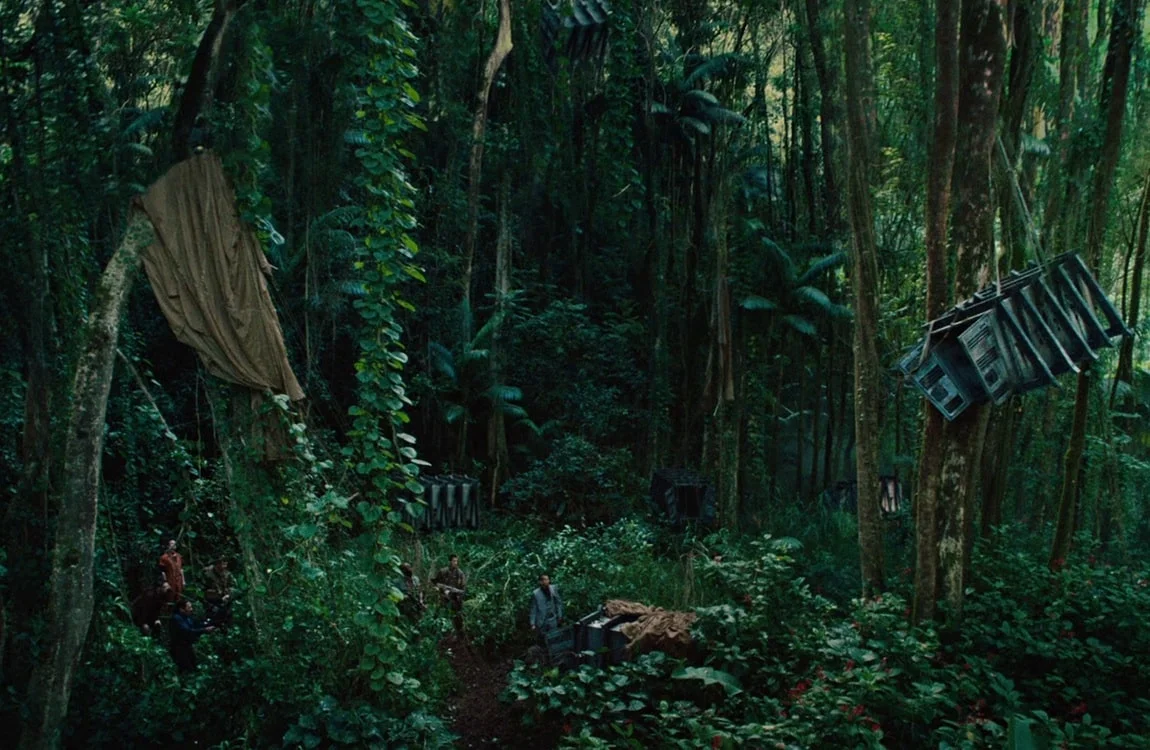 The parachutes and crates that the hunting subjects arrived with