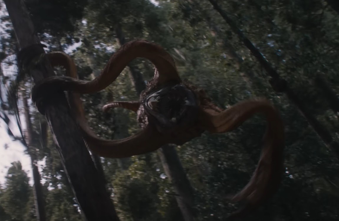 A pod creature hunts in the jungles of Genna