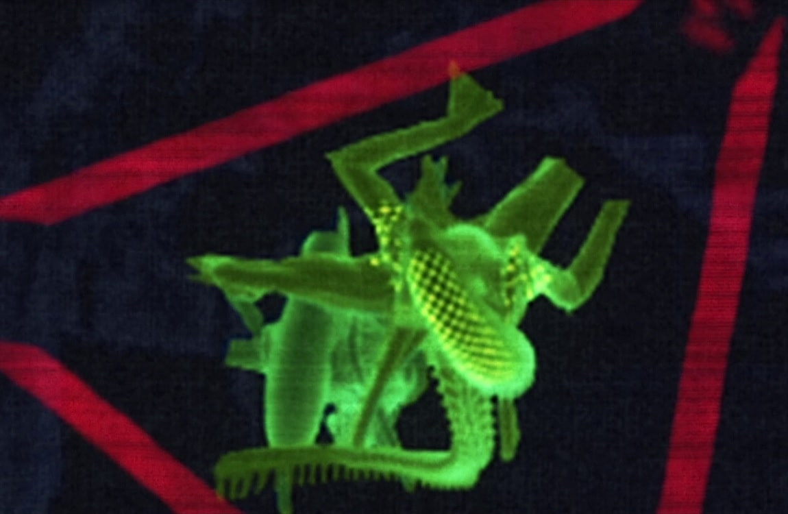 Grid Alien visible in the Predator Xenomorph vision mode
