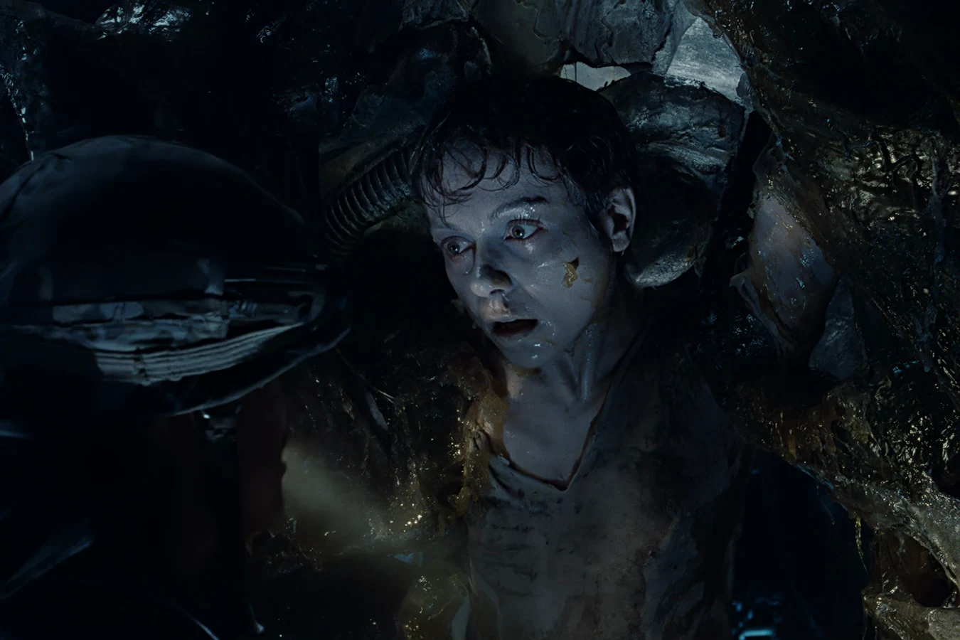 Cocooned woman in the Hadley's Hope hive from Aliens