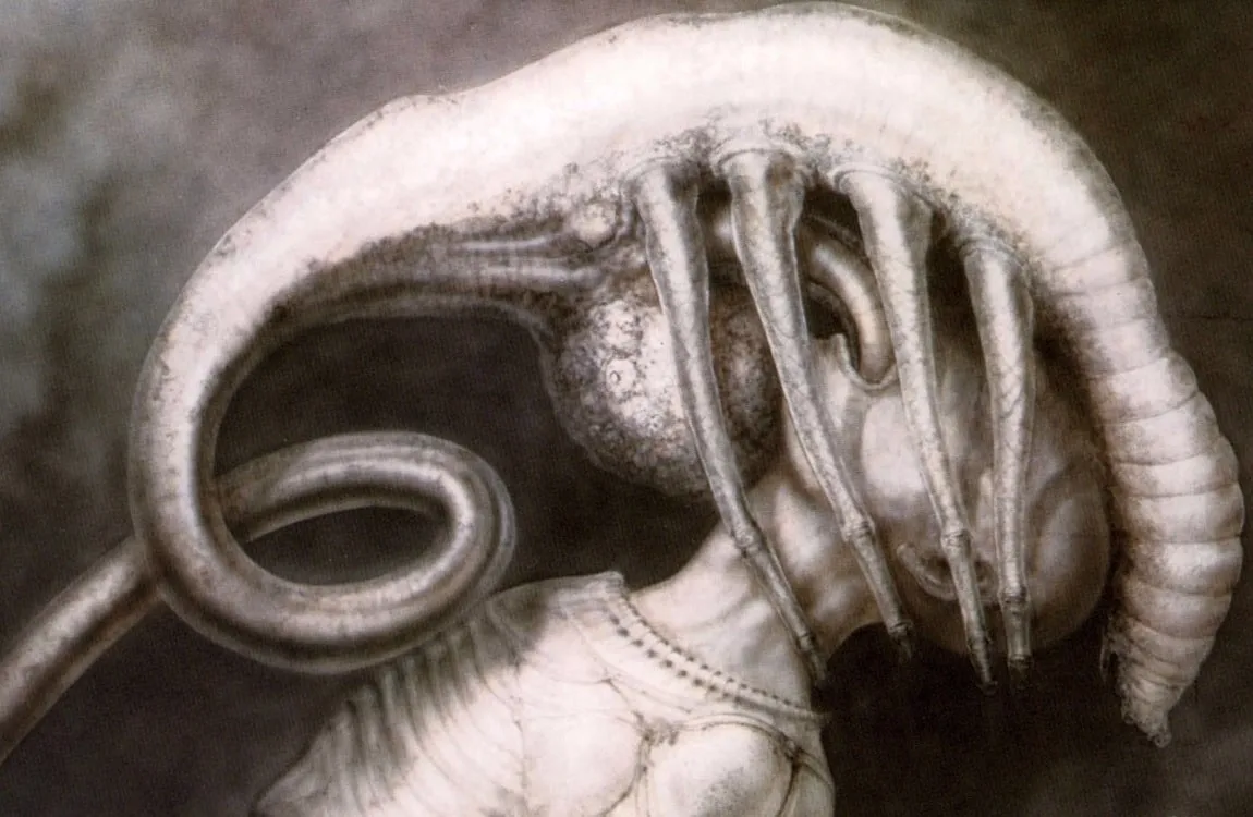 H.R. Giger proto-Facehugger concept art related to the Hammerpede