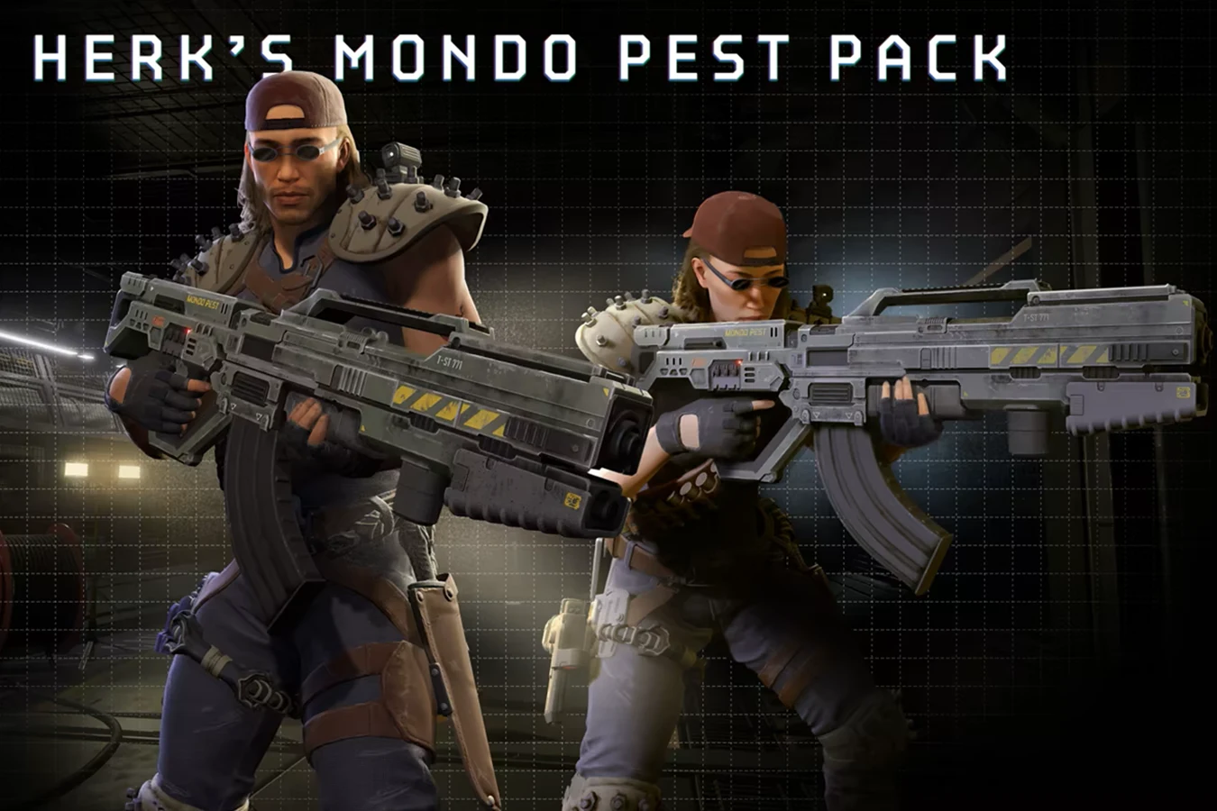 Herk Mondo's Pest Pack outfits and modified pulse rifles in Aliens: Fireteam Elite 2