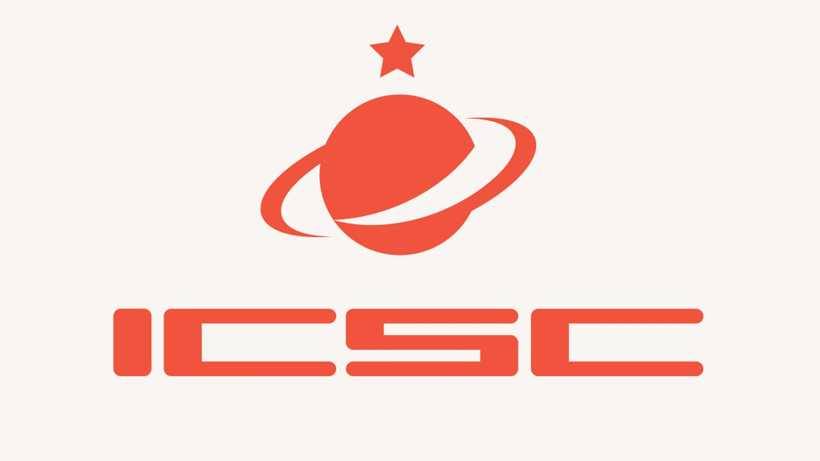 ICSC emblem, a red ringed planet and star above the letters ICSC
