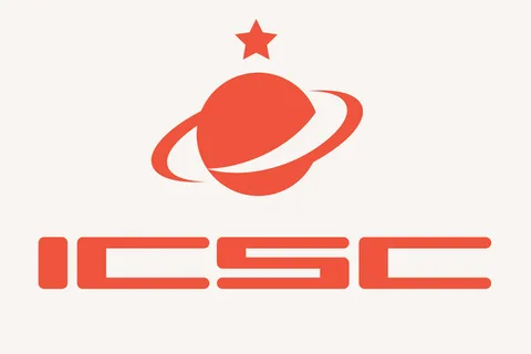 ICSC emblem, a red ringed planet and star above the letters ICSC