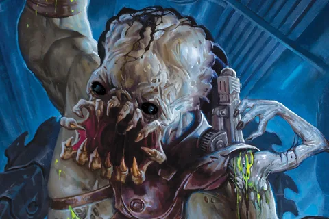 The Infected Predator from Alien vs. Predator: Fire and Stone, mutated by Black Goo with extra tusks and a third arm