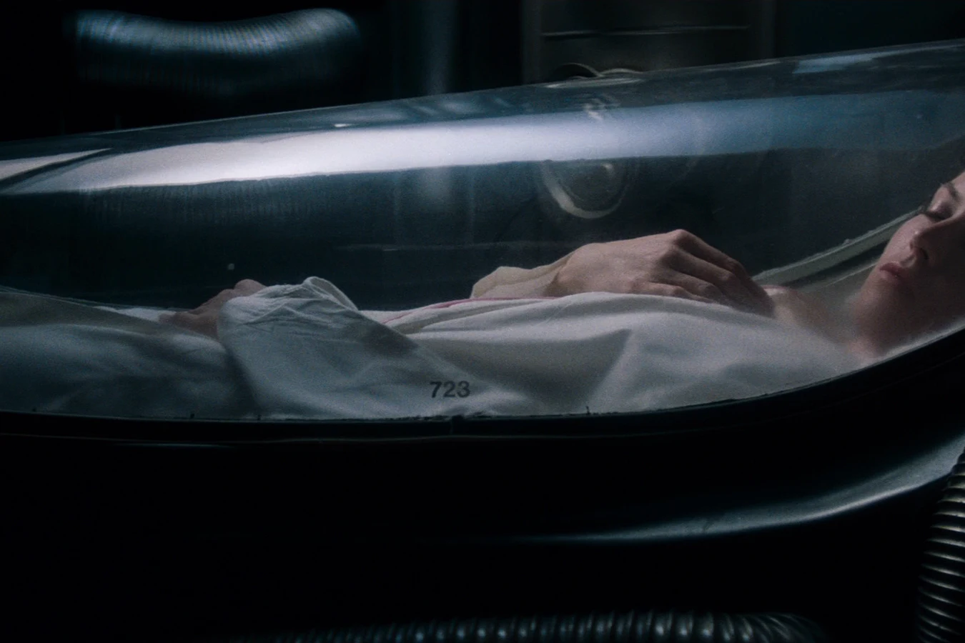 Ripley asleep in the Narcissus hypersleep capsule
