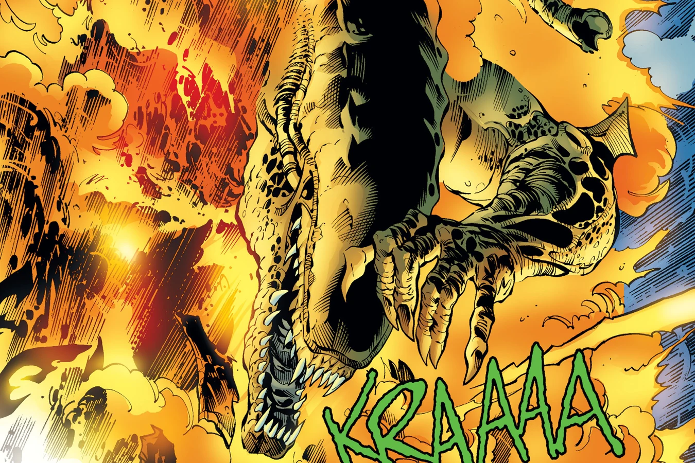 The Killer Croc Xenomorph burning