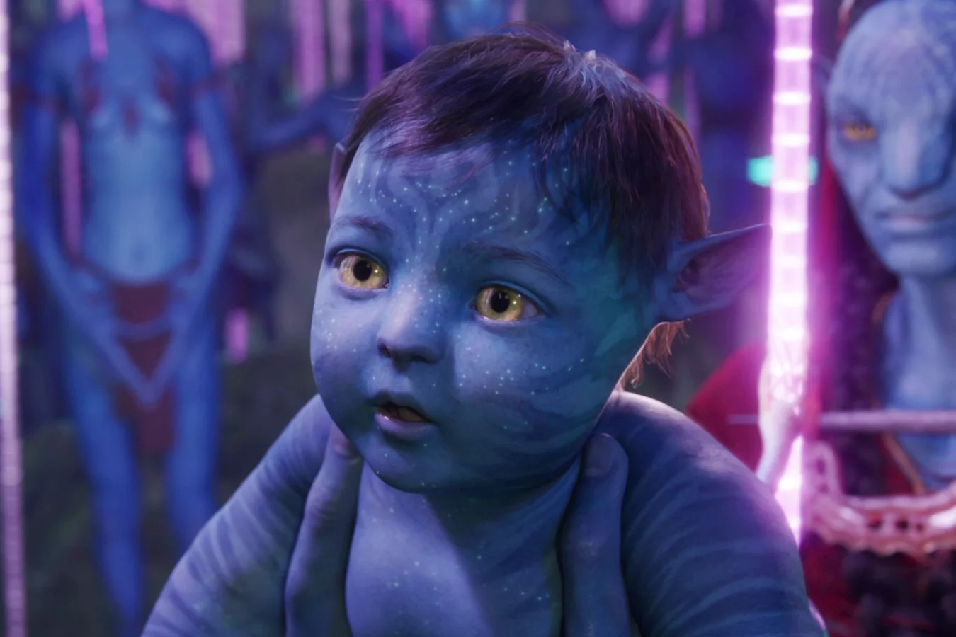 Baby Kiri as a Na'vi infant on Pandora