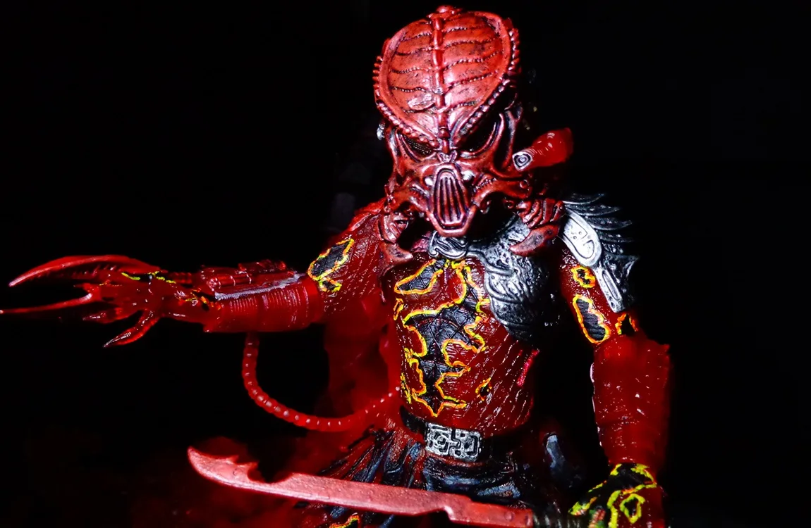 Lava Predator wielding volcanic-themed Predator weapons
