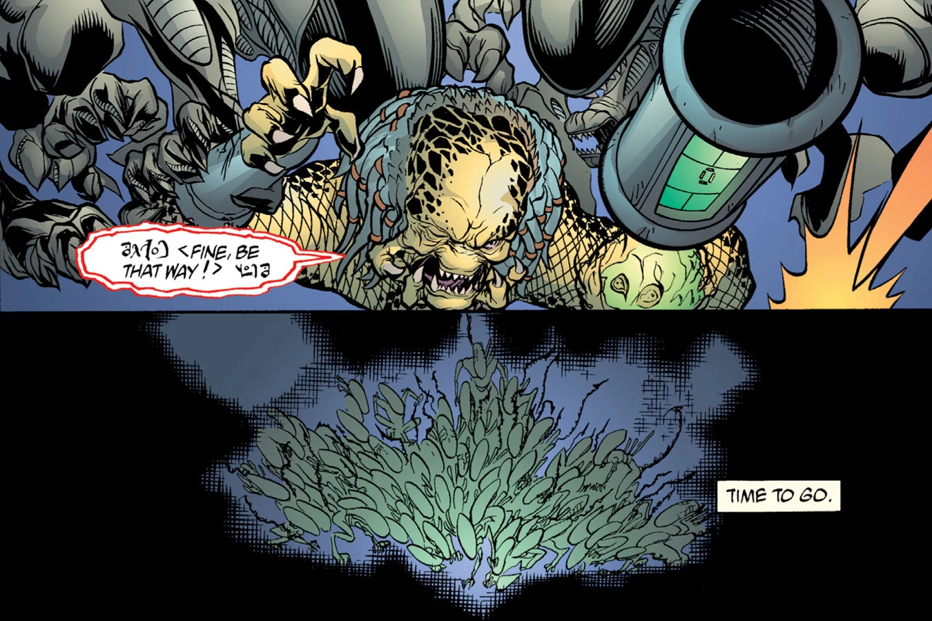 Lefty overwhelmed by Xenomorphs on the Outpost