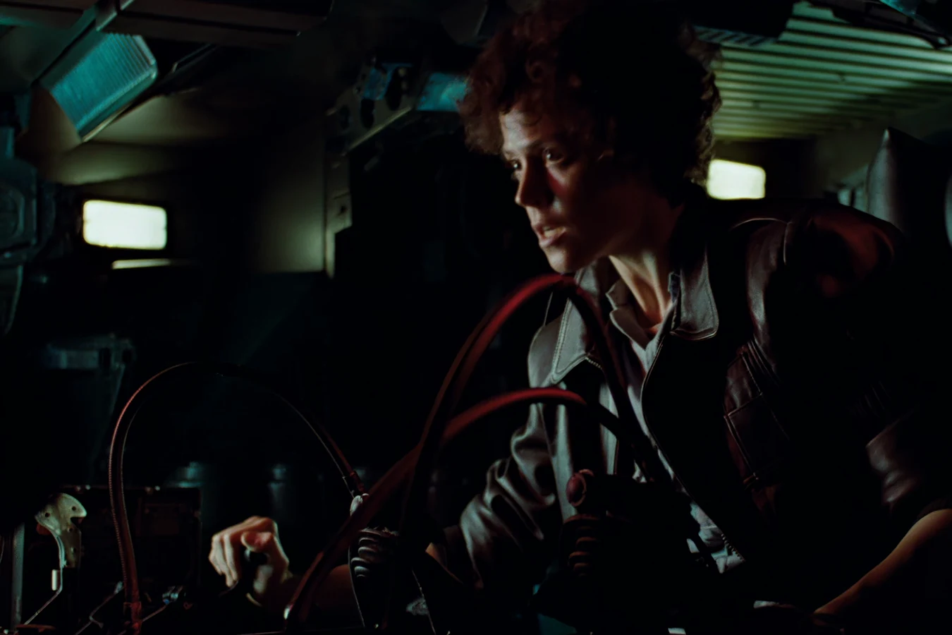 Ellen Ripley at the M577 driver sticks inside the APC during the hive extraction in Aliens