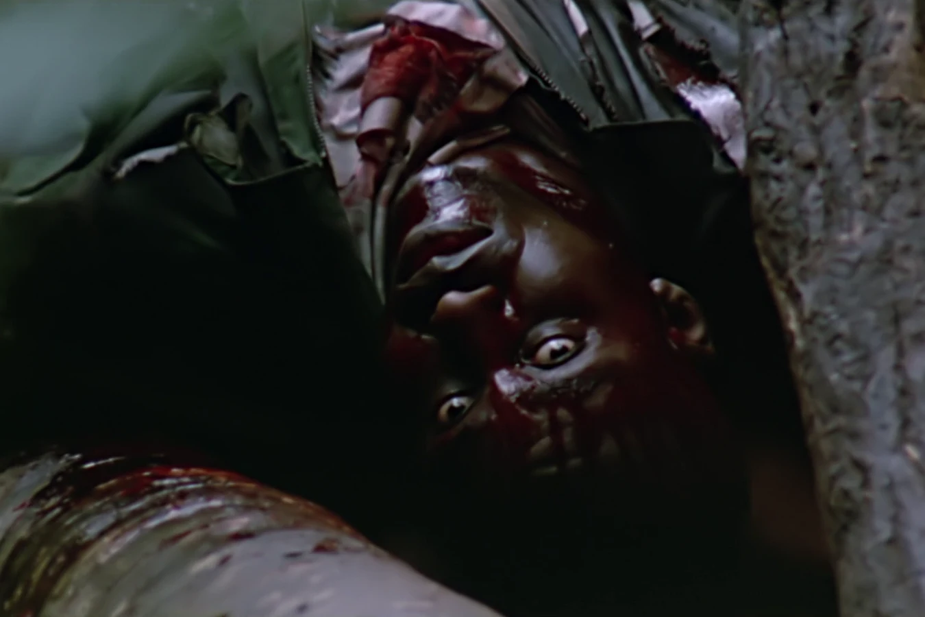 Mac Eliot lying dead in the jungle after the Jungle Hunter's shot in Predator