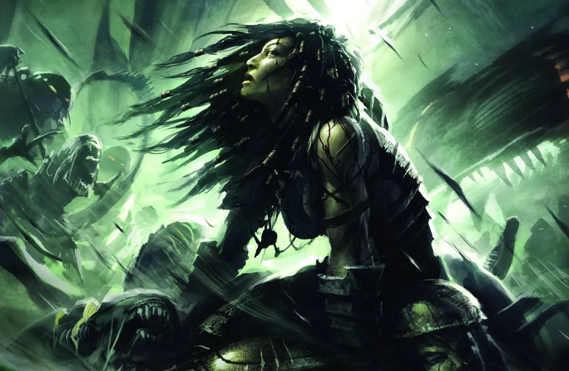 Machiko Noguchi in Predator gear in Three World War