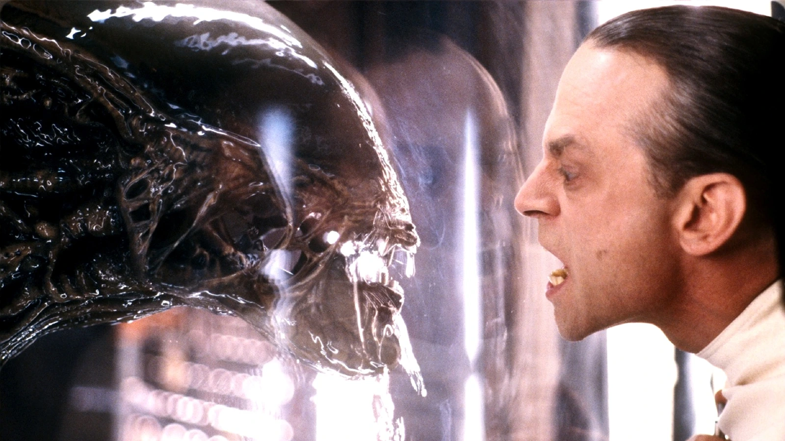 Dr. Gediman with a cloned Xenomorph