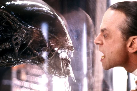 Dr. Gediman with a cloned Xenomorph