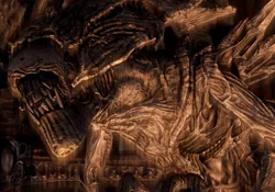The ancient Matriarch Xenomorph Queen from Aliens vs. Predator 2010