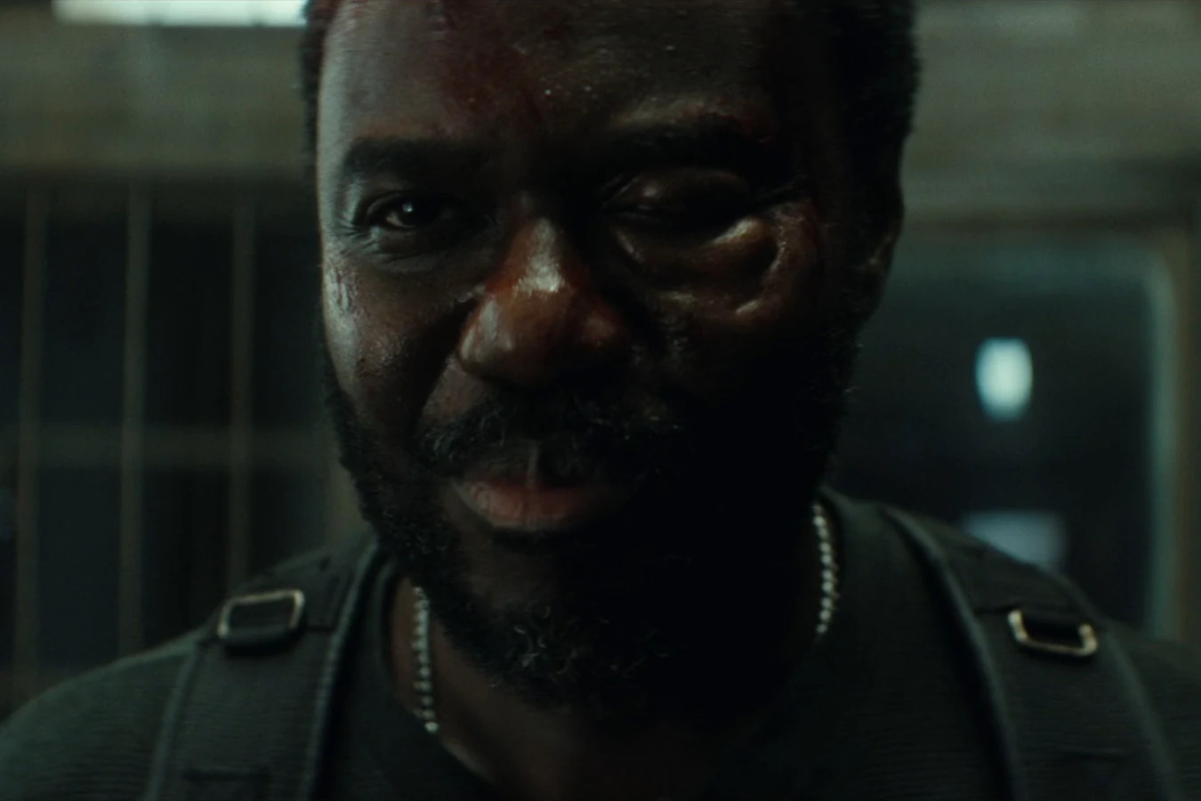Morrow smiling from his cell on Neverland as he talks to Hermit in Alien: Earth