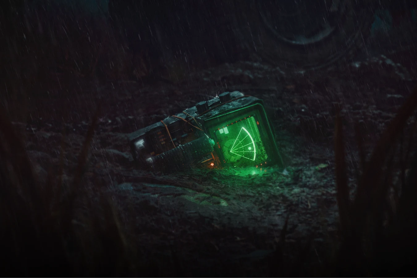 Arious handheld motion tracker with a green sweep from Alien: Isolation 2
