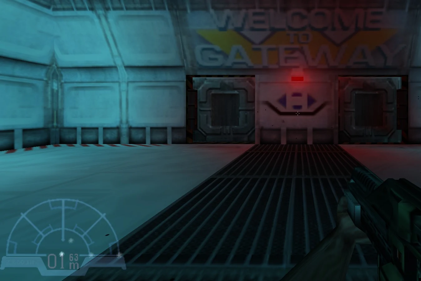 AvP Classic marine HUD with the motion tracker in the lower left corner