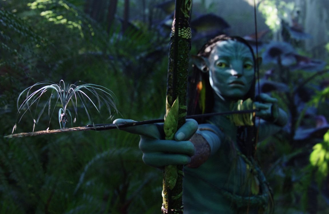 A Na'vi bow being used by Neytiri in the first Avatar movie