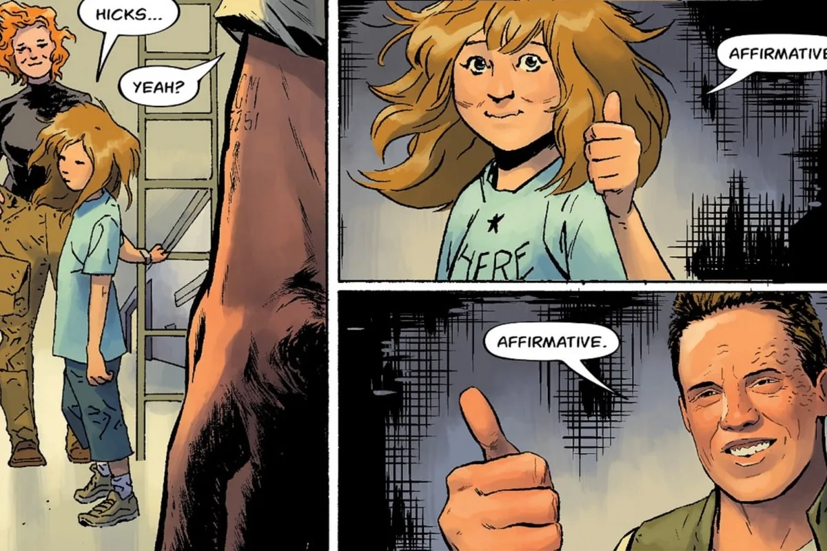 Hicks and Newt in William Gibson's Alien 3 comic