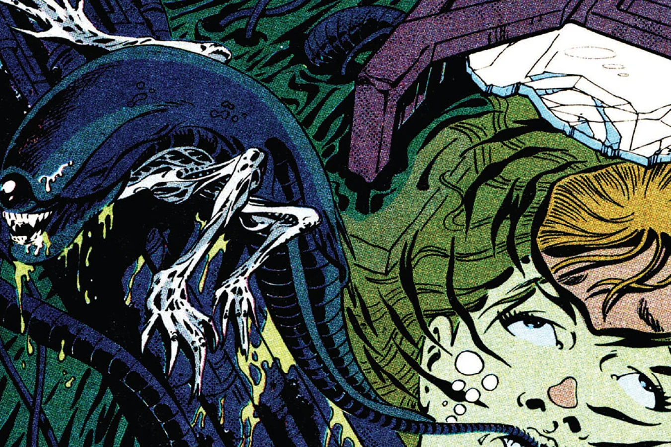 A Chestburster leaving Newt's drowning body in the Dark Horse Alien 3 comic