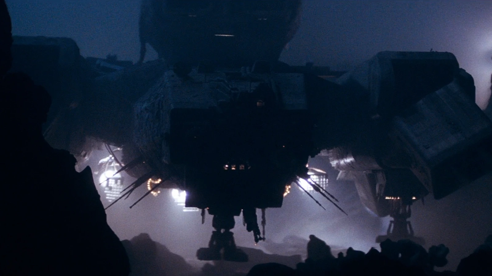 The USCSS Nostromo on a foggy planetoid surface