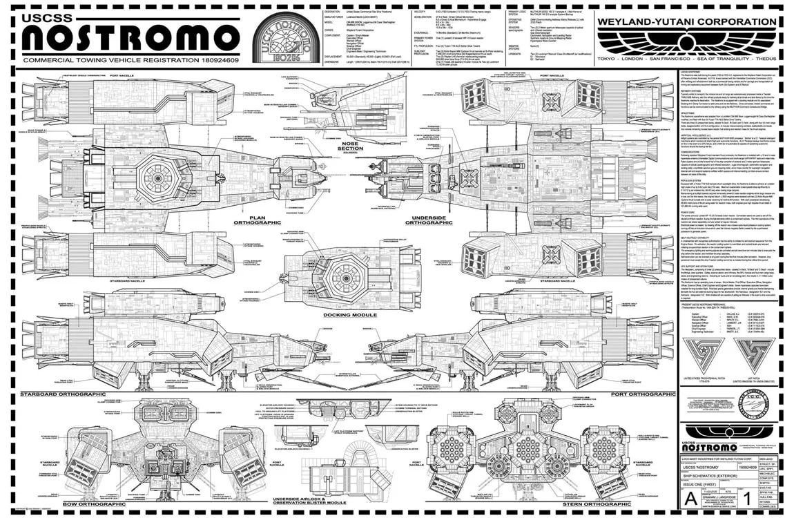 The schematics of the Nostromo
