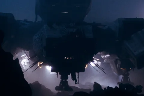 The USCSS Nostromo on a foggy planetoid surface