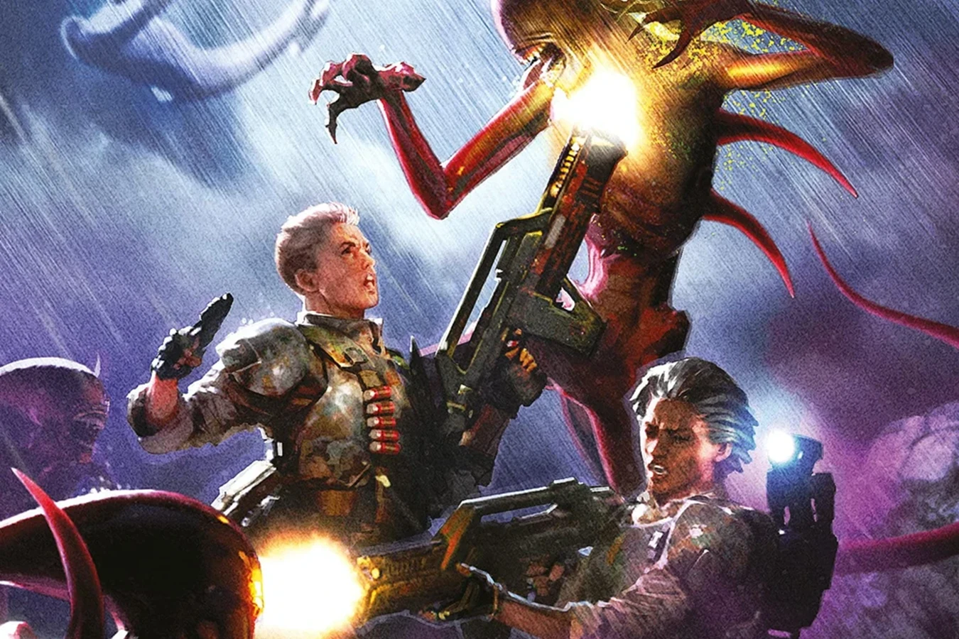 Cover of Alien: Inferno's Fall, with Captain Olivia Shipp among the Jackals