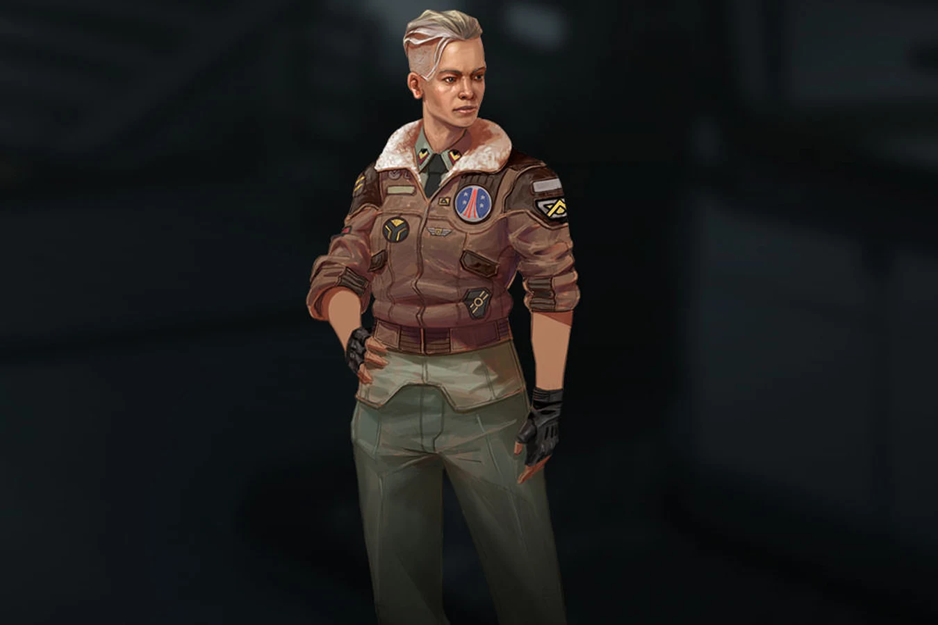 Lieutenant Colonel Olivia Shipp as a Colonial Marine field officer