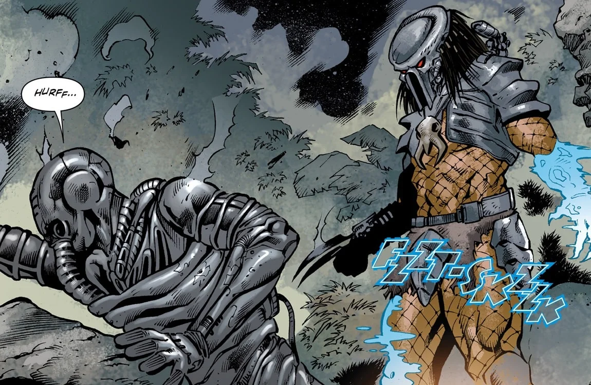 Ahab Predator faces an Engineer