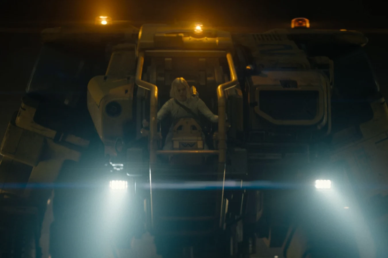 Weyland-Yutani Super Power Loader from Predator: Badlands, with a built-in cutting saw