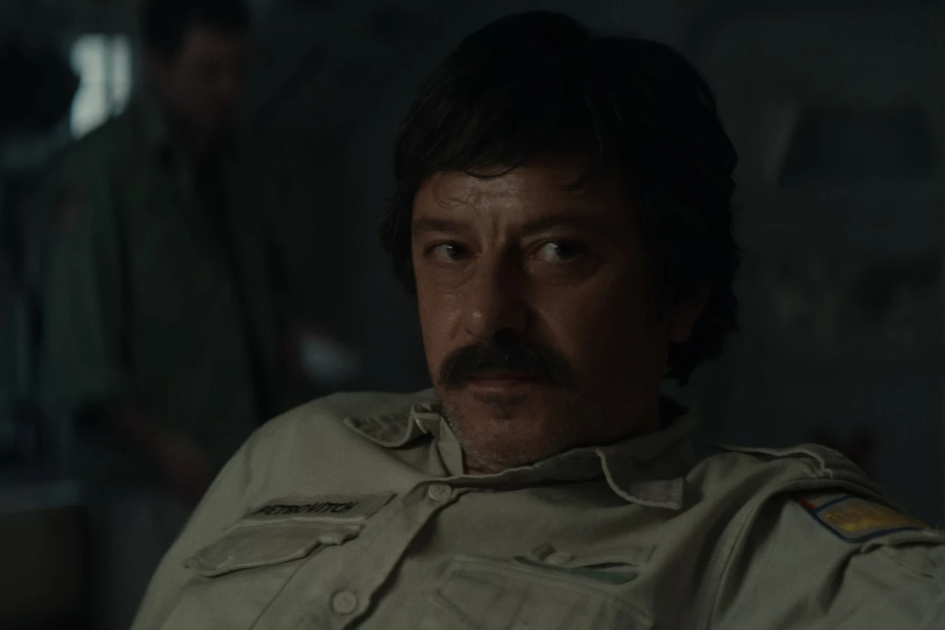 Petrovich aboard the USCSS Maginot with his PETROVITCH name tape in Alien: Earth