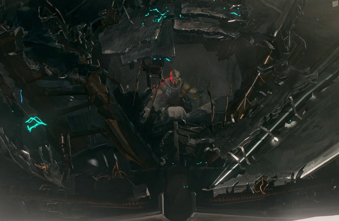 The ship of the Pilot Predator is damaged in result of fighting John Torres