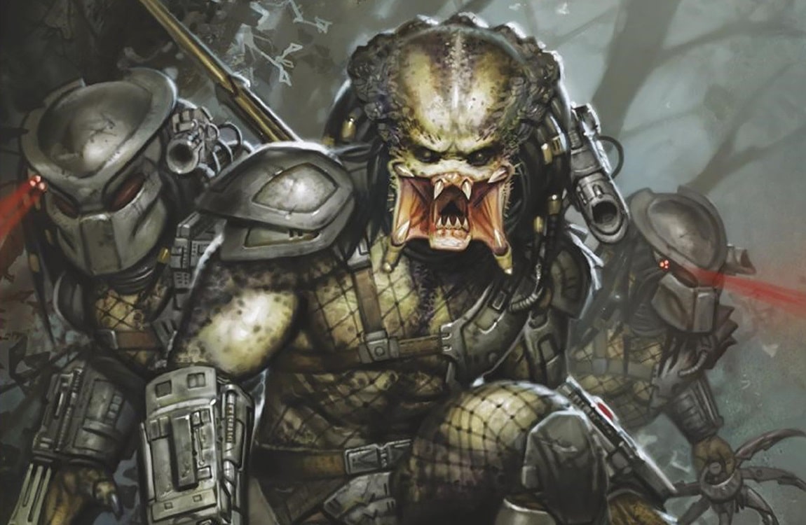 A Group of Predators navigating a badlands in Marvel's Predator series