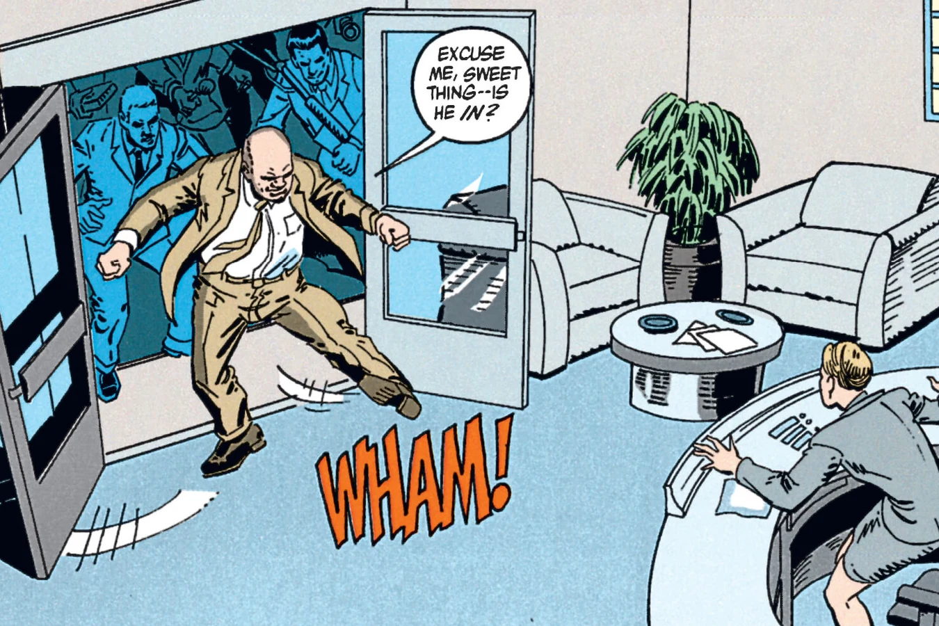 Ambassador Ridgely storming into the Soviet ambassador's office at the United Nations in the Predator: Cold War comic